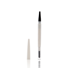 Empty plastic white makeup eyebrow pencil/pen/tube/packaging / container with brush